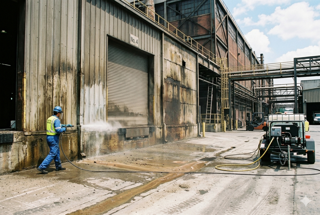 Industrial power washing